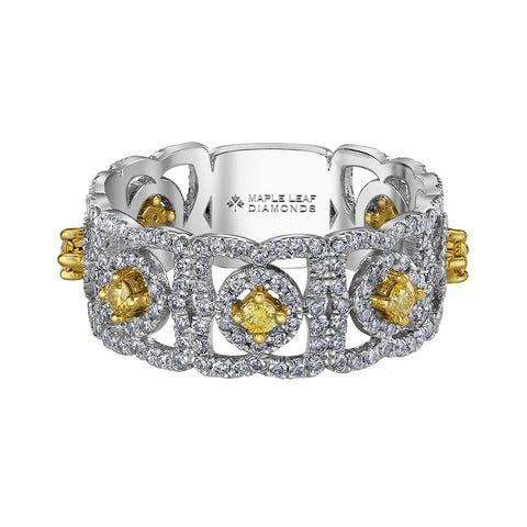 14kt White Gold 1.12cttw Canadian Diamond White & Yellow Gold Ring