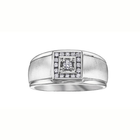 10kt White Gold 0.25cttw Diamond Men's Ring