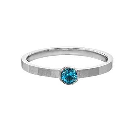 10kt White Gold Blue Topaz Stackable Ring