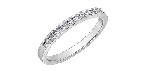 10kt White Gold 0.10cttw Diamond Stackable Band