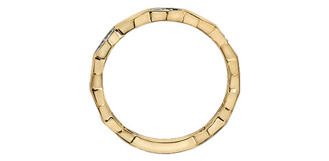 10kt Yellow Gold Diamond Honeycomb Stackable Ring