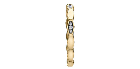 10kt Yellow Gold Diamond Honeycomb Stackable Ring