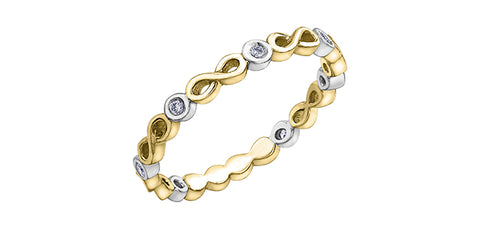 10kt Yellow Gold 0.05cttw Diamond Infinity Stackable Ring