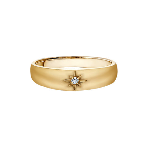 10kt Yellow Gold Diamond Star Stackable Band