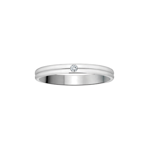 10kt White Gold 0.03ct Diamond Stackable Band