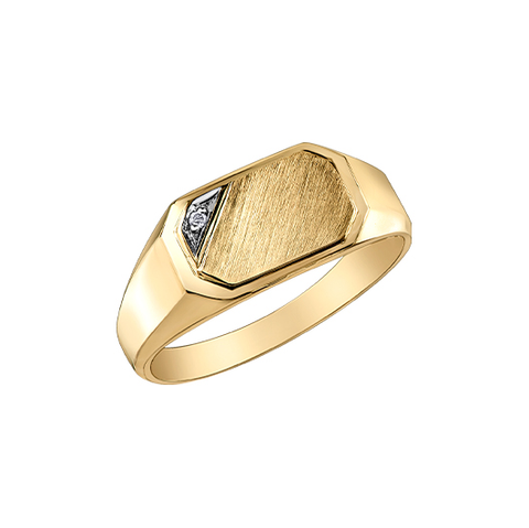 10kt Yellow Gold Diamond Men's Signet Ring