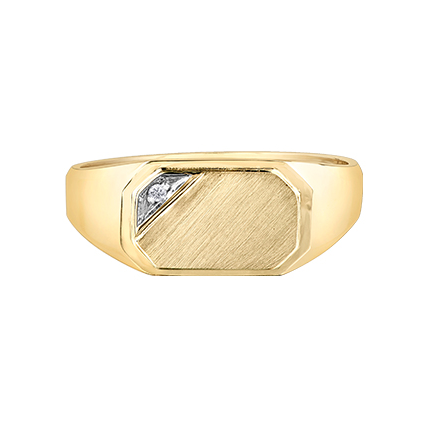 10kt Yellow Gold Diamond Men's Signet Ring