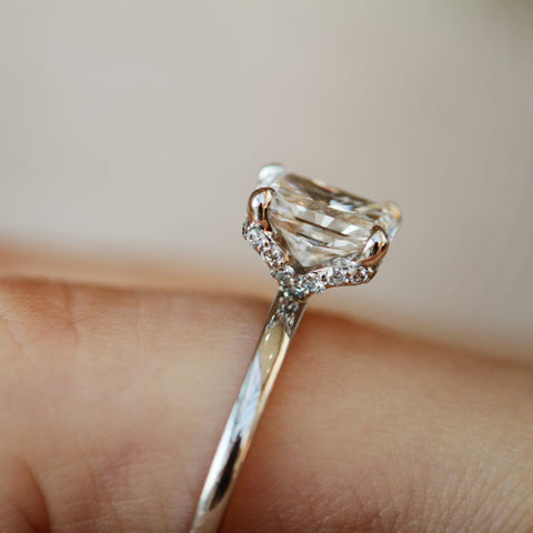 14kt White Gold 1.73cttw Lab-Created Radiant Diamond Engagement Ring