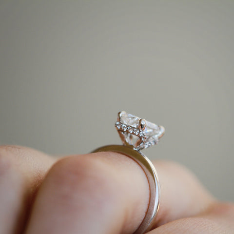 14kt White Gold 1.73cttw Lab-Created Radiant Diamond Engagement Ring