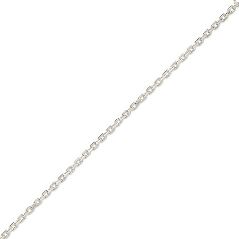 Sterling Silver Rhodium-Plated Square Rolo 22"