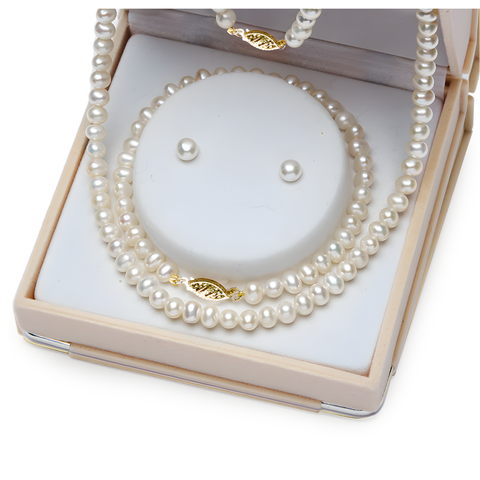 10kt Yellow Gold 6-6.5mm Cultured Pearl Set