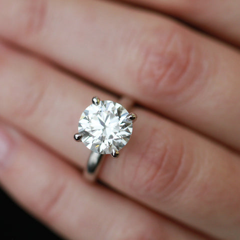 14kt White Gold 4.75cttw Lab-Created Round Diamond Engagement Ring