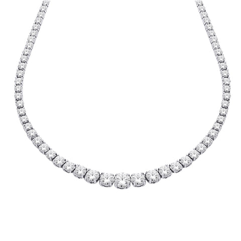 14kt White Gold 3.40cttw Round Diamond Necklace