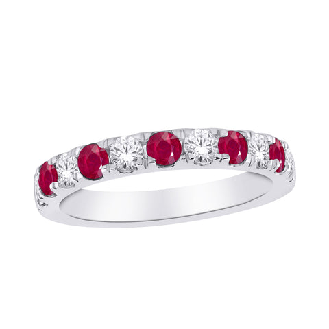 10kt White Gold 0.30cttw Diamond and Ruby Women's Band