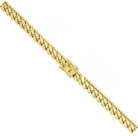 10kt Yellow Gold Semi Hollow 9mm Cuban Miami Chain in 22-Inch