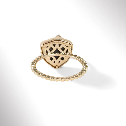 14kt Yellow Gold Starlight Trillion Ammolite Ring with Diamonds