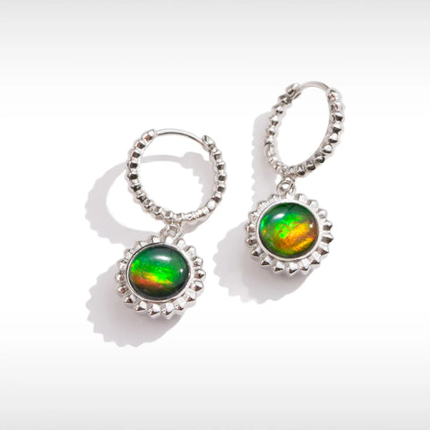 Sterling Silver Solstice Ammolite Dangling Earrings