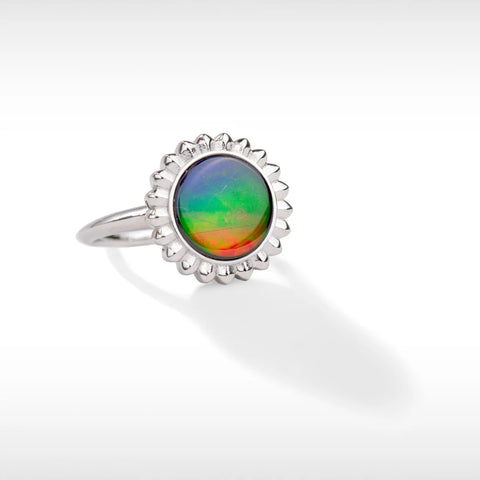 Sterling Silver Solstice Ammolite Bezel Ring