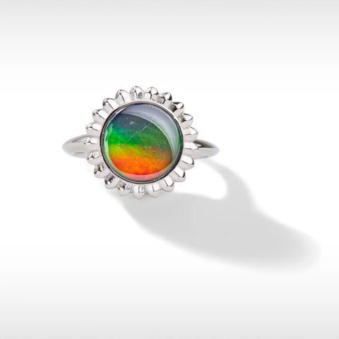 Sterling Silver Solstice Ammolite Bezel Ring