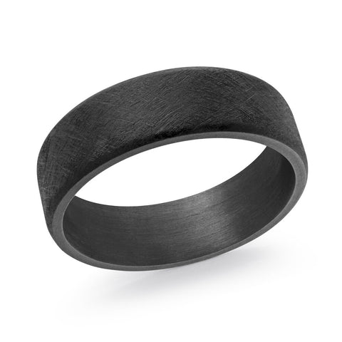 Black Tantalum 7mm Scratched Finish Men's Ring Size 11