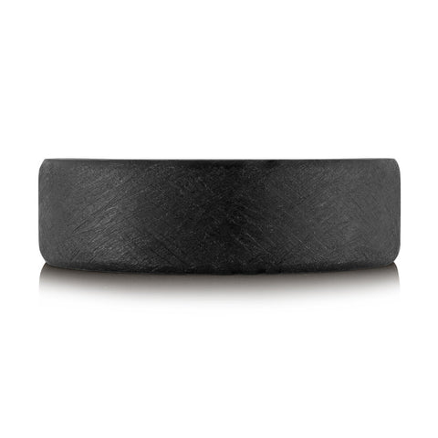 Black Tantalum 7mm Scratched Finish Men's Ring Size 11