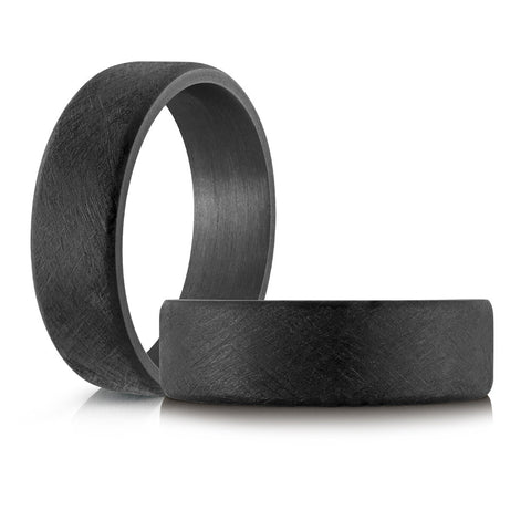Black Tantalum 7mm Scratched Finish Men's Ring Size 11