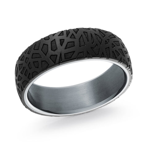 7MM Carbon Fibre and Tantalum Men's Ring Size 11