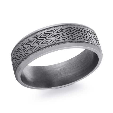 7mm Grey Tantalum Men's Ring Size 11
