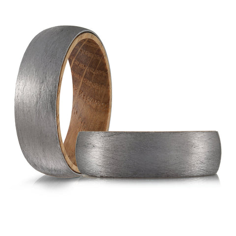 Tantalum and Wood Inside 7mm Men's Ring Size 11