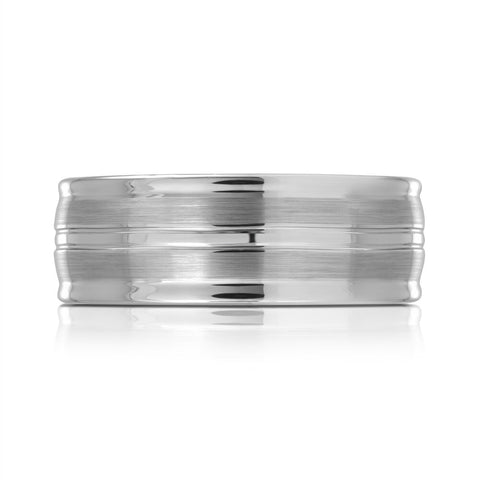 Tungsten Men's Grove Center Wedding Band Size 11