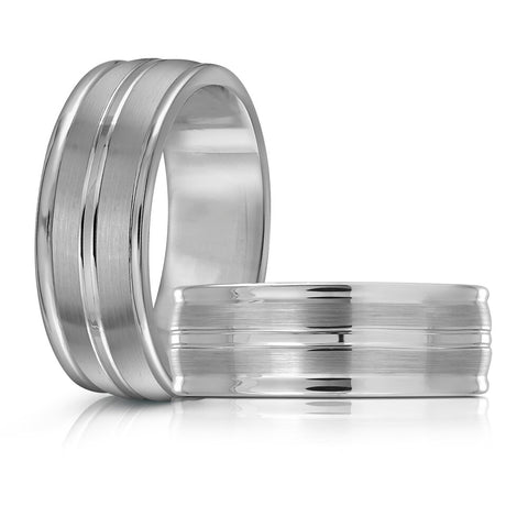 Tungsten Men's Grove Center Wedding Band Size 11