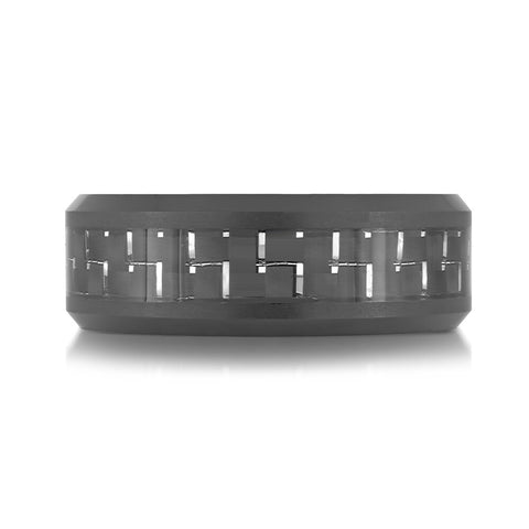 Tungsten Black Enamel Men's Wedding Band Size 11