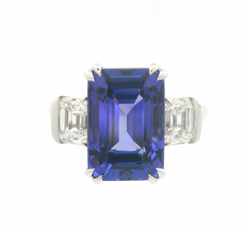 18kt White Gold 7.35ct Tanzanite and Diamond Ring