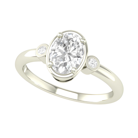 10kt White Gold White Topaz And Diamond Ring