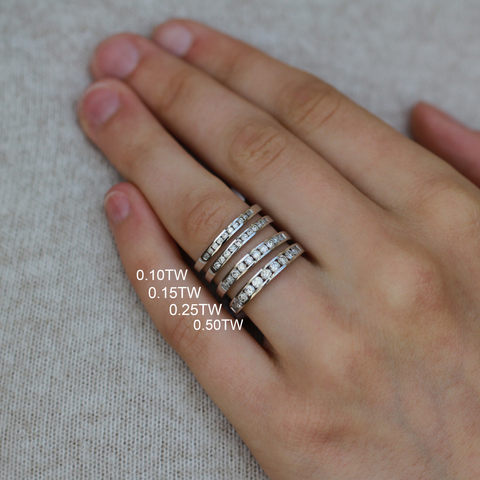 14kt White Gold 0.15cttw Channel Set Diamond Band