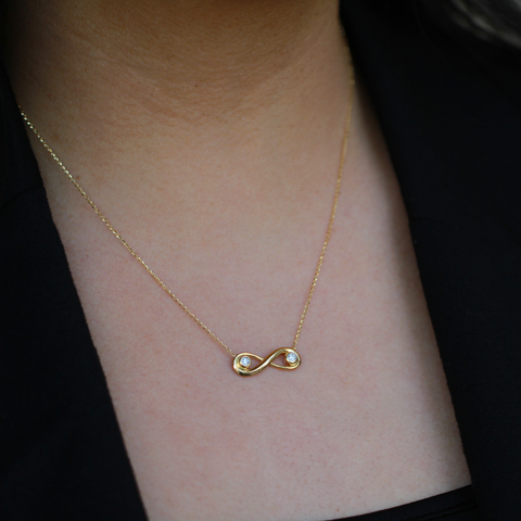 10kt Yellow Gold 0.05cttw Lab-Grown Diamond Infinity Pendant