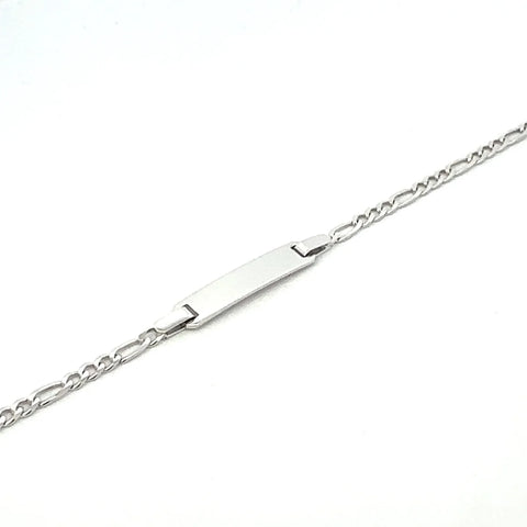Sterling Silver ID Figaro Chain Bracelet 7.5-Inch