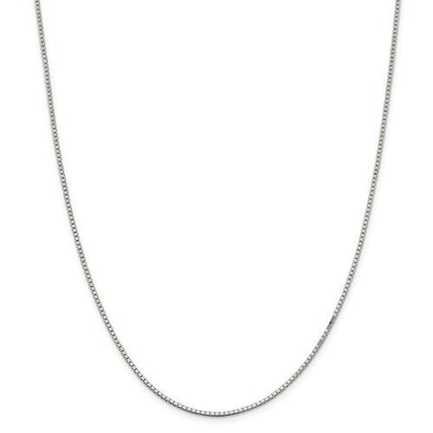 10kt White Gold 0.80mm Box Chain in 18"