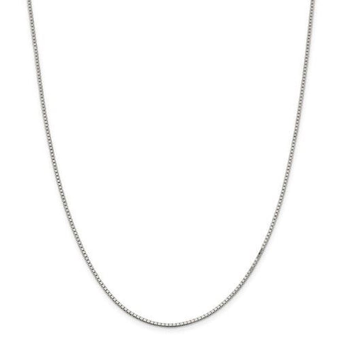Sterling Silver Rhodium Plated Box Link Chain 22-inch