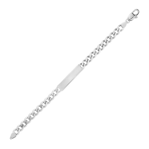 Sterling Silver ID Curb Chain Bracelet 8.5-Inch