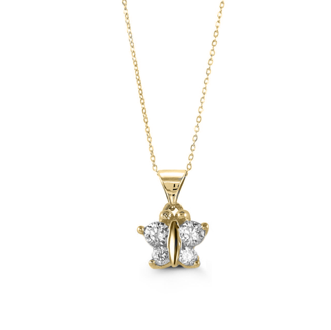 10kt Yellow Gold Cubic Zirconia Butterfly Pendant