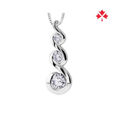 10kt White Gold 1.00cttw Canadian Diamond Pendant