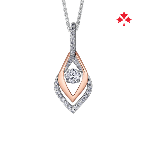 14kt White and Rose Gold 0.53cttw Canadian Diamond Pulse Pendant