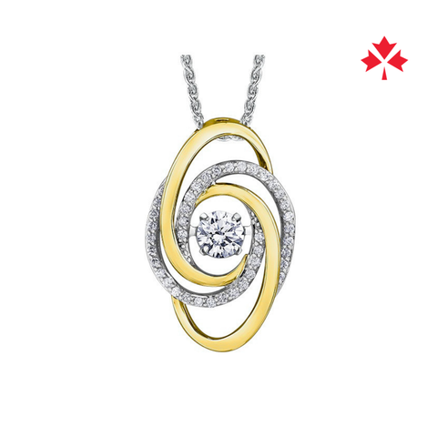 14kt White and Yellow Gold 0.72cttw Canadian Diamond Pulse Pendant