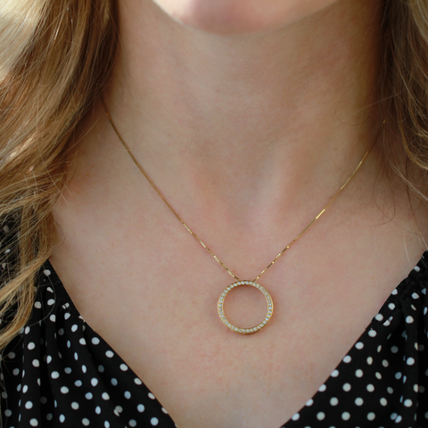 10kt Yellow Gold 0.40cttw Diamond Circle of Love Pendant