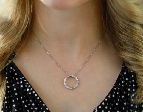 10kt White Gold 0.50cttw Diamond Circle of Love Pendant