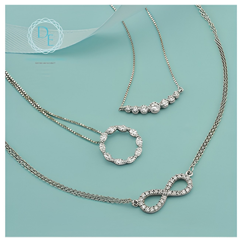 Sterling Silver Circle 0.50cttw Lab-Grown Diamond Necklace