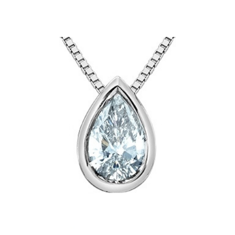 Sterling Silver 0.50ct Pear Shape Lab-Grown Diamond Pendant