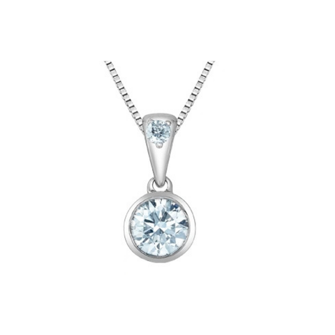 Sterling Silver 0.75ct Round Dangling Lab-Grown Diamond Pendant
