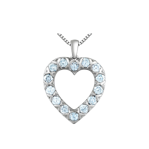 Sterling Silver 1.00cttw Lab-Grown Diamond Heart Pendant